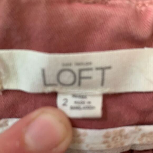 Loft Ann Taylor salmon pink business casual 2 flat front shorts - Picture 2 of 3